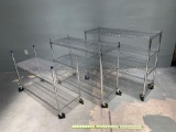 Rolling Metro Racks with Wire Shelving 48x18 / 42in & 32in tall - 3pcs