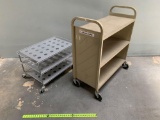 Rolling Libary Cart & Stainless Steel Laboratory Cart - 2pcs