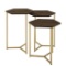 Walker Edison AF16HEX3DW Hex Nesting Tables Dark Walnut / Gold - 2pcs
