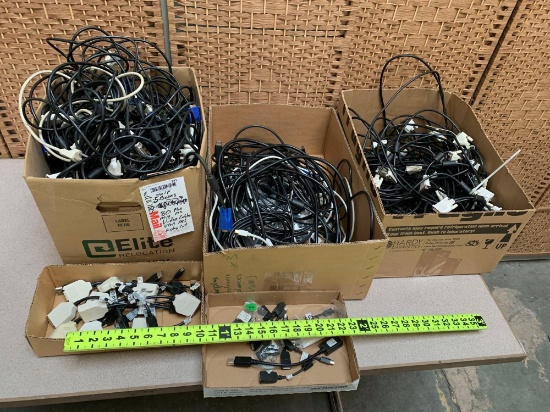 Boxes with VGA / DVI / Power Cables / USB Cables -- 5boxes