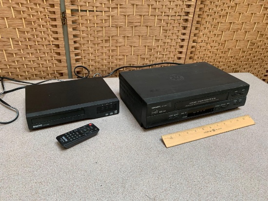 Sanyo DVD Player & Sharp VC-A560 4 Head VCR VHS - 2pcs