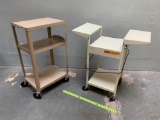 Rolling Steel Library / Utility Carts - 2pcs
