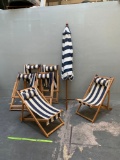 Sunbrella Classic Beach Chairs with Umbrella - 7pcs