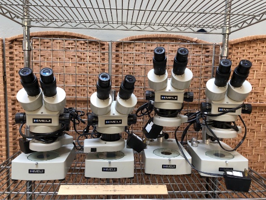 Meiji EMZ-10 Binocular Zoom Stereo Microscope - 4pcs