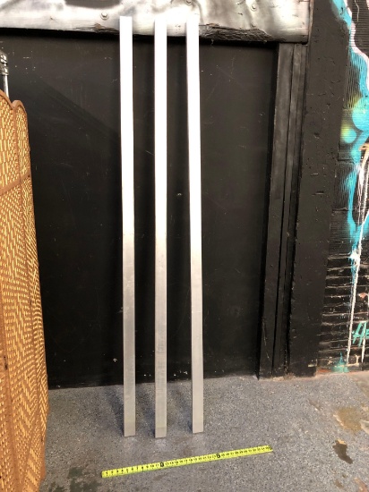 Aluminum Rectangle Tube Bars 1.25x2.5x89 & 3/16 thick - 3pcs