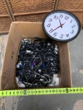 Assorted Wires / AC Power Cords / Video Cables & Wall Clock