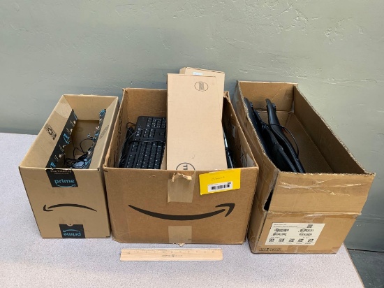 Wired USB Dell Keyboards & Wired Dell USB Mice - 3 boxes