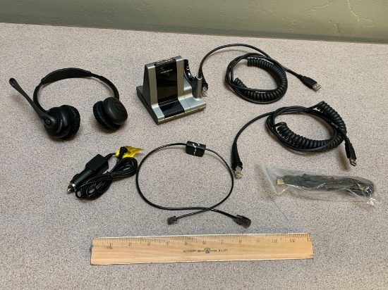 Plantronics Wireless Headset w/ Base & Cables