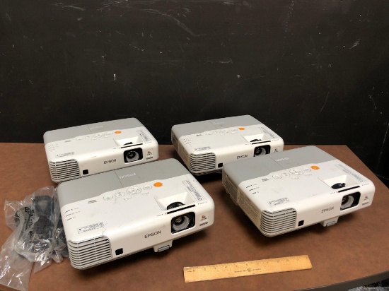 Epson Powerlite 935W 3700 Lumens LCD Video Projector HDMI - 4pcs