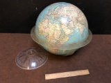 National Geographic Society World Globe w/ Time Ring & Measurement Cap