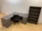 L Shape Office Desk with Bookcase