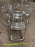 4pcs - Luna Aluminum Patio / Bar Height Chairs with Arms