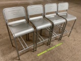 4pcs - Bar Height Aluminum Outdoor Chairs / Stools