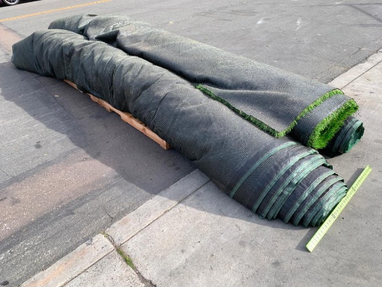 15' Wide x ?? Artificial Grass / Turf Rolls - 3 ROLLS on a GIANT PALLET - Green