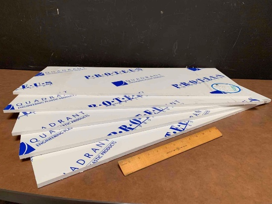 Quadrant Plastics Translucent White Polypropylene Sheets 32x13x3/8 - 5pcs
