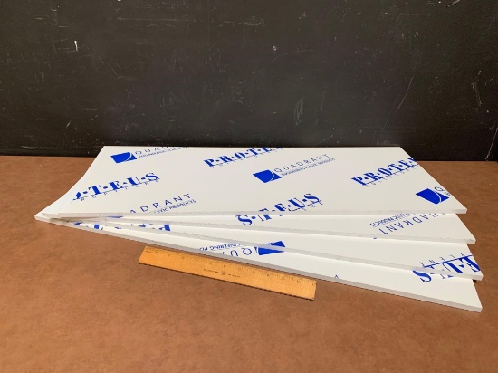 Quadrant Plastics Translucent White Polypropylene Sheets 32x13x3/8 - 4pcs