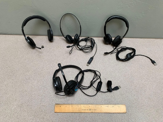 4pcs - Wired & Wireless Headsets / Logitech / Andrea / SennHeiser