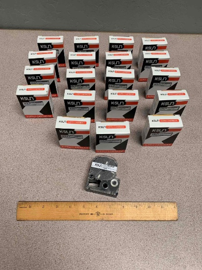 20pcs - K-Sun 210STBW Black on White Shrink Tube Cartridges 3/8" x 96"