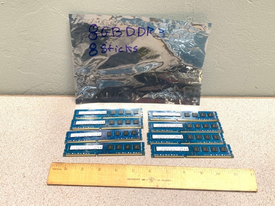 8pcs - Computer DIMM Memory Modules 8GB DDR3 PC3-12800U