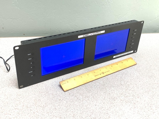 Delvcam Broadcast 3GHD/SD Multiformat Dual 7-Inch Rackmount Video Monitor DELV-2LCD7-3GHD
