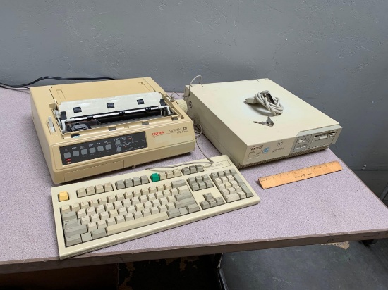 Hewlett Packard Vectra N2 4/33s 486SX 33MHz Computer & OKIDATA Dot Matrix Printer