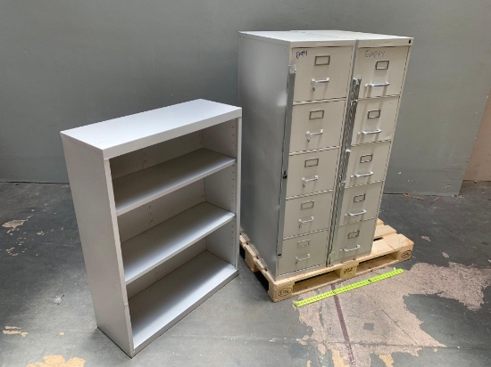 3pcs - File Cabinets & Metal Bookshelf