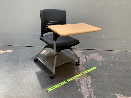 KI Strive Rolling Student Desk with Rotating Work Surface