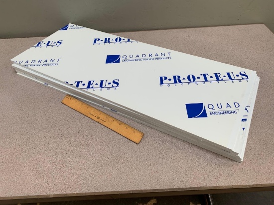 5pcs - Quadrant PROTEUS Polypropylene White Plastic Sheets / Panels PEWM09 32" x 13" x 3/8"