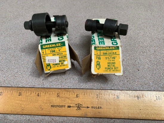 2pcs - GreenLee Round Metal Punch Sets