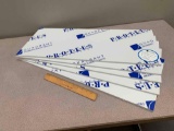 5pcs - Quadrant PROTEUS Polypropylene White Plastic Sheets / Panels PEWM09 32