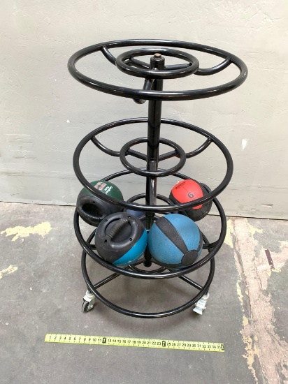 Rack with Medicine Balls 6lbs 10lbs 14lbs 30lbs