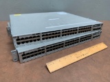 2pcs - Cisco Catalyst 3850 Switch 48 PoE+ Ports & C3850-NM-2-10G 10G Module