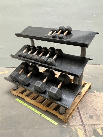 Hampton Dura-Bell Urethane Rubber Hex Dumbbells Sets 2.5lbs - 80lbs