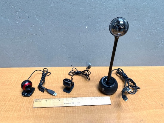 3pcs - Wired USB Cameras / Logitech / Microsoft / HP