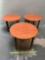 3pcs - Muzo Kite Mobile Flip-Top Folding / Nesting Round Tables 33.5