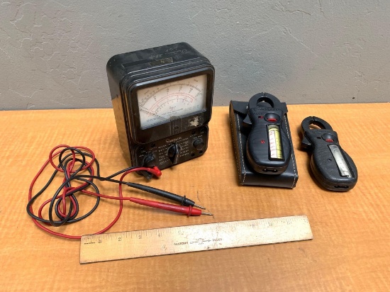 Vintage Simpson Analog Multimeter & Analog Current Clamp Ammeters