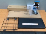 Mixed Office Supplies / Headphones / Logitech Keyboard & Mouse / Keyboard Raiser & Battery