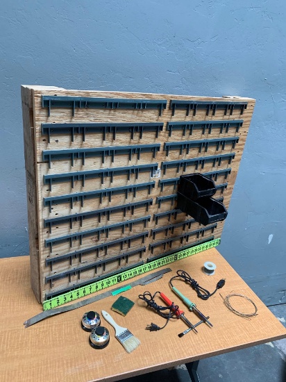 Akro Bin Rack & Soldering Irons