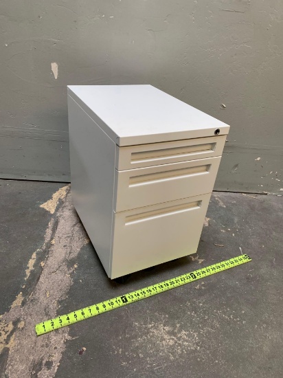 Rolling 3 Drawers Metal Steel Filing Cabinet 15" x 22.75" x 24.5"