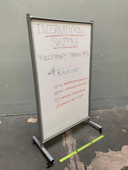 Rolling Double Side WhiteBoard 43" x 24" x 75"