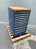 Vintage Lista Blue Steel ToolBox 28.25