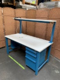 Landsberg Industrial Workbench Work Station with 3 Drawers / 1 Shelve / Power Strip / Lamp 60