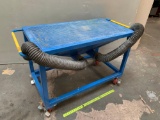 Large Custom Rolling Sandblasting Table with Collection Hopper 63