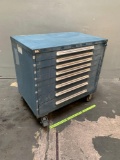 Rolling Stanley Vidmar Locking Industrial Tool Storage Cabinet - 8 Drawers
