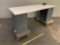 Industrial Metal Workbench with Power Strip + Two 4 Drawers Storage Cabinets 72