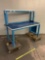 BenchDepot Industrial Metal Workbench with Power Strip + Rubber Mat 60
