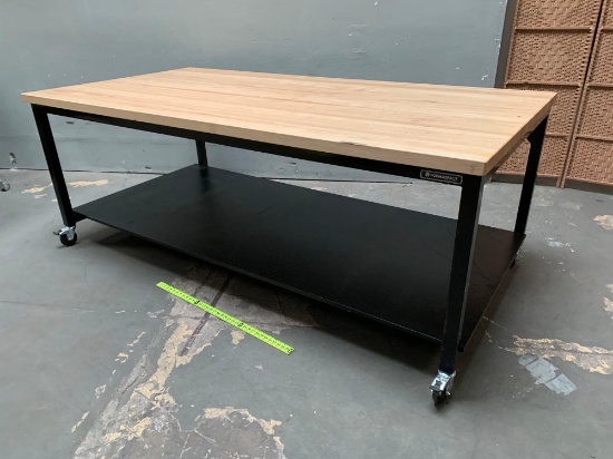 FormaSpace Basix Rolling Heavy Duty Workbench with Maple Top 96" x 48" x 36"