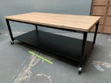 FormaSpace Basix Rolling Heavy Duty Workbench with Maple Top 96