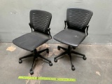 2pcs - Rolling Plastic Office Chairs with NO Armrest
