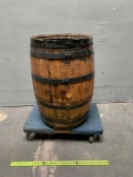 Wine/ whiskey barrel round table/belly barMissing its top...